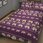 Cute Indian Tribal Elephant Print Quilt Bed Set