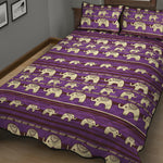 Cute Indian Tribal Elephant Print Quilt Bed Set