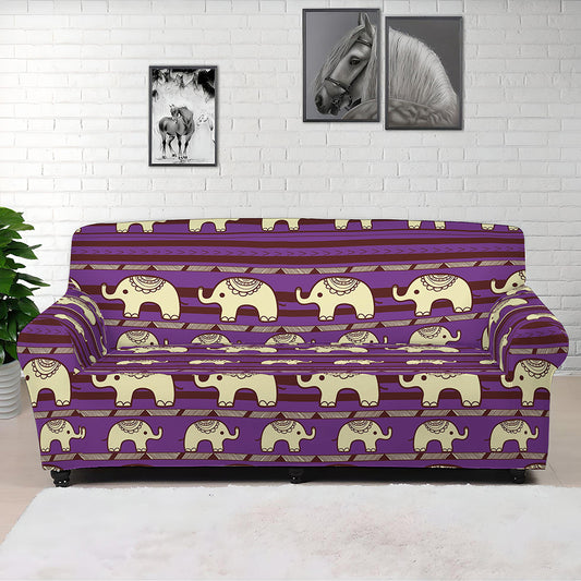 Cute Indian Tribal Elephant Print Sofa Cover