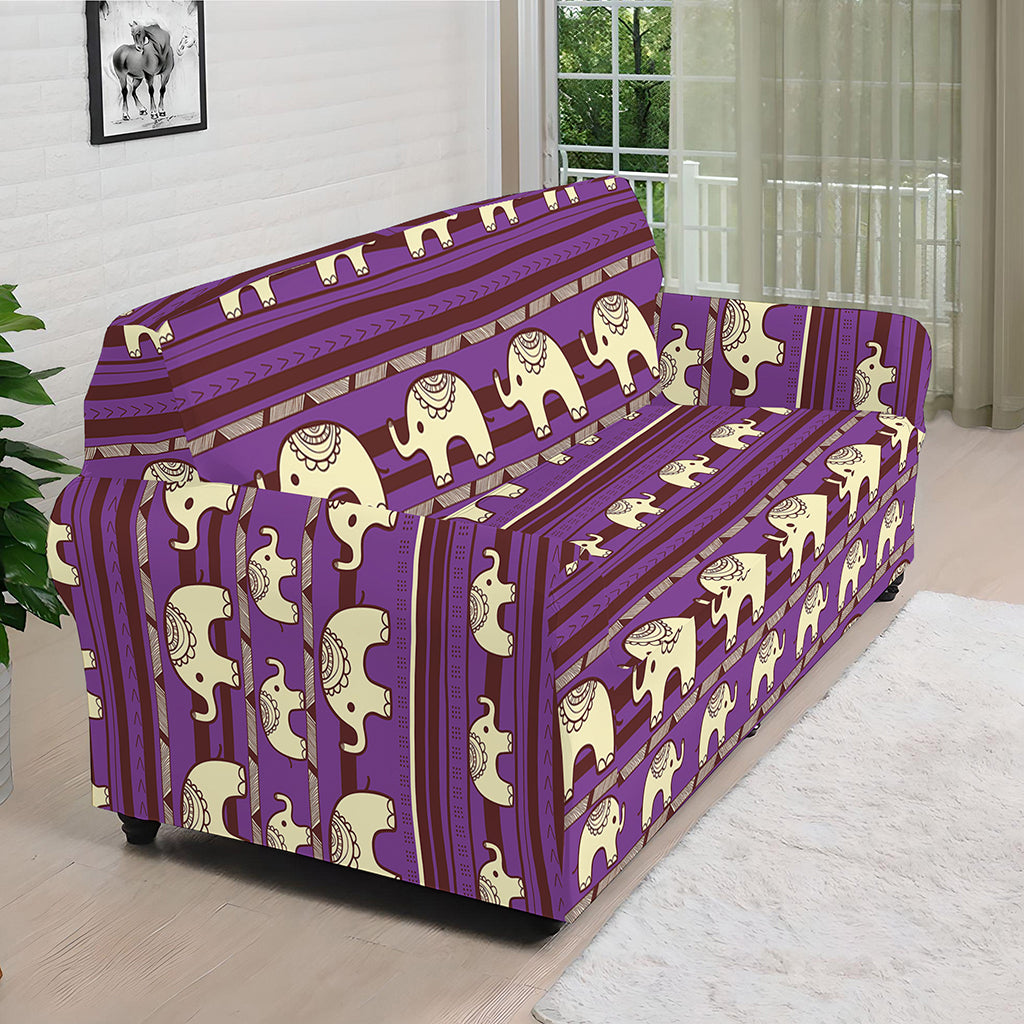 Cute Indian Tribal Elephant Print Sofa Cover
