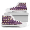 Cute Indian Tribal Elephant Print White High Top Sneakers
