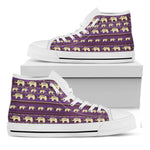 Cute Indian Tribal Elephant Print White High Top Shoes