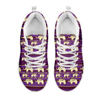 Cute Indian Tribal Elephant Print White Sneakers