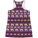 Cute Indian Tribal Elephant Print Women's Racerback Tank Top