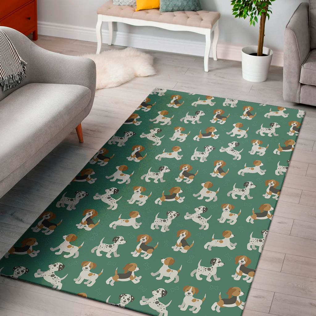 Cute Jack Russell Terrier Pattern Print Area Rug