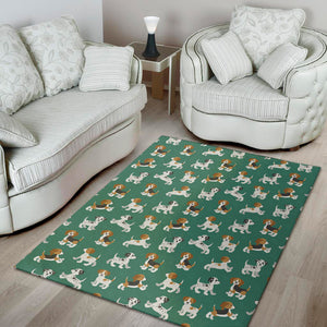 Cute Jack Russell Terrier Pattern Print Area Rug