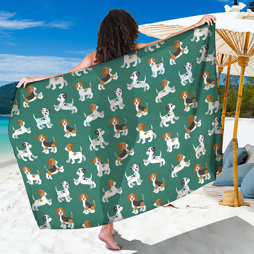 Cute Jack Russell Terrier Pattern Print Beach Sarong Wrap