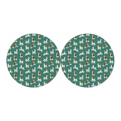 Cute Jack Russell Terrier Pattern Print Car Coasters
