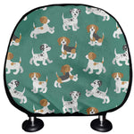 Cute Jack Russell Terrier Pattern Print Car Headrest Covers