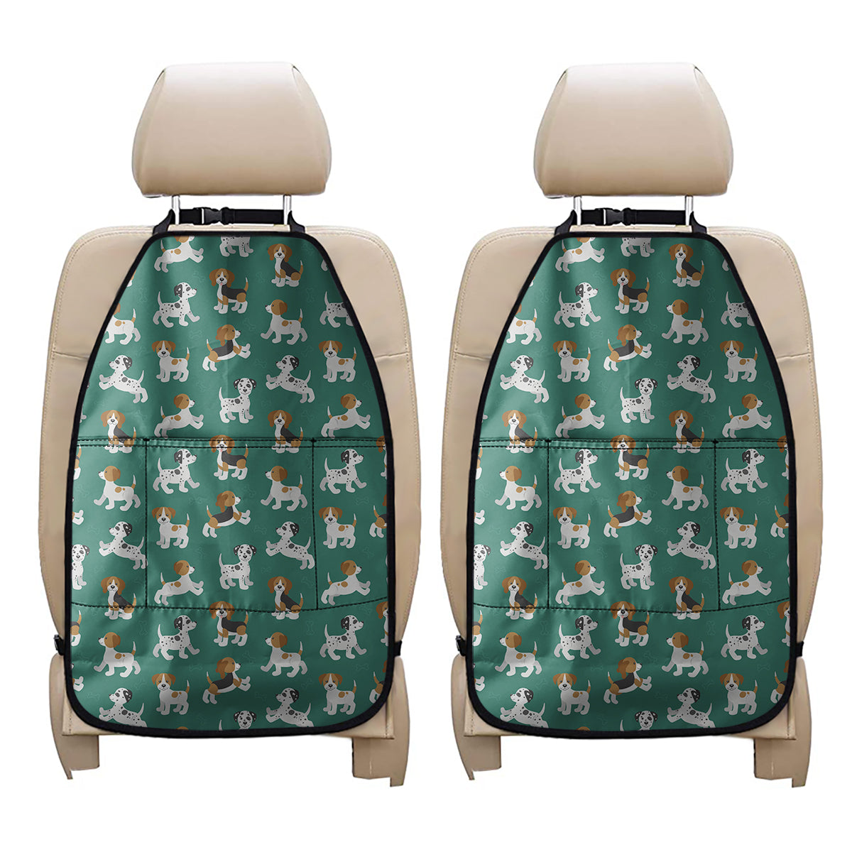 Cute Jack Russell Terrier Pattern Print Car Seat Organizers