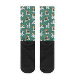 Cute Jack Russell Terrier Pattern Print Crew Socks