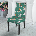 Cute Jack Russell Terrier Pattern Print Dining Chair Slipcover