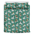 Cute Jack Russell Terrier Pattern Print Duvet Cover Bedding Set