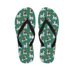 Cute Jack Russell Terrier Pattern Print Flip Flops