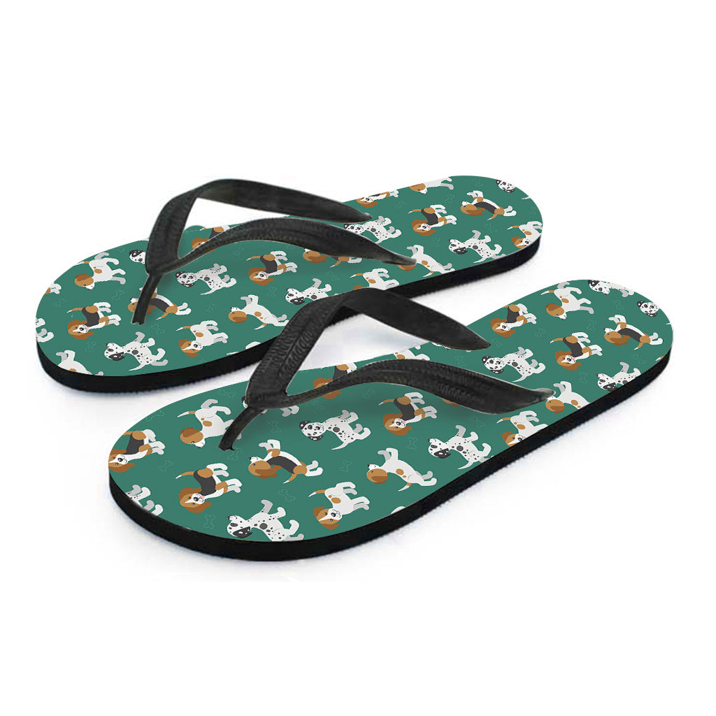 Cute Jack Russell Terrier Pattern Print Flip Flops