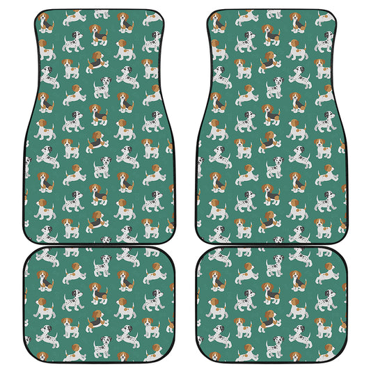 Cute Jack Russell Terrier Pattern Print Front and Back Car Floor Mats