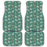 Cute Jack Russell Terrier Pattern Print Front and Back Car Floor Mats