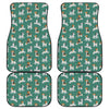 Cute Jack Russell Terrier Pattern Print Front and Back Car Floor Mats