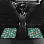 Cute Jack Russell Terrier Pattern Print Front and Back Car Floor Mats