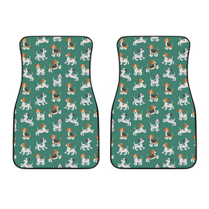 Cute Jack Russell Terrier Pattern Print Front Car Floor Mats