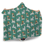 Cute Jack Russell Terrier Pattern Print Hooded Blanket
