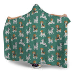 Cute Jack Russell Terrier Pattern Print Hooded Blanket