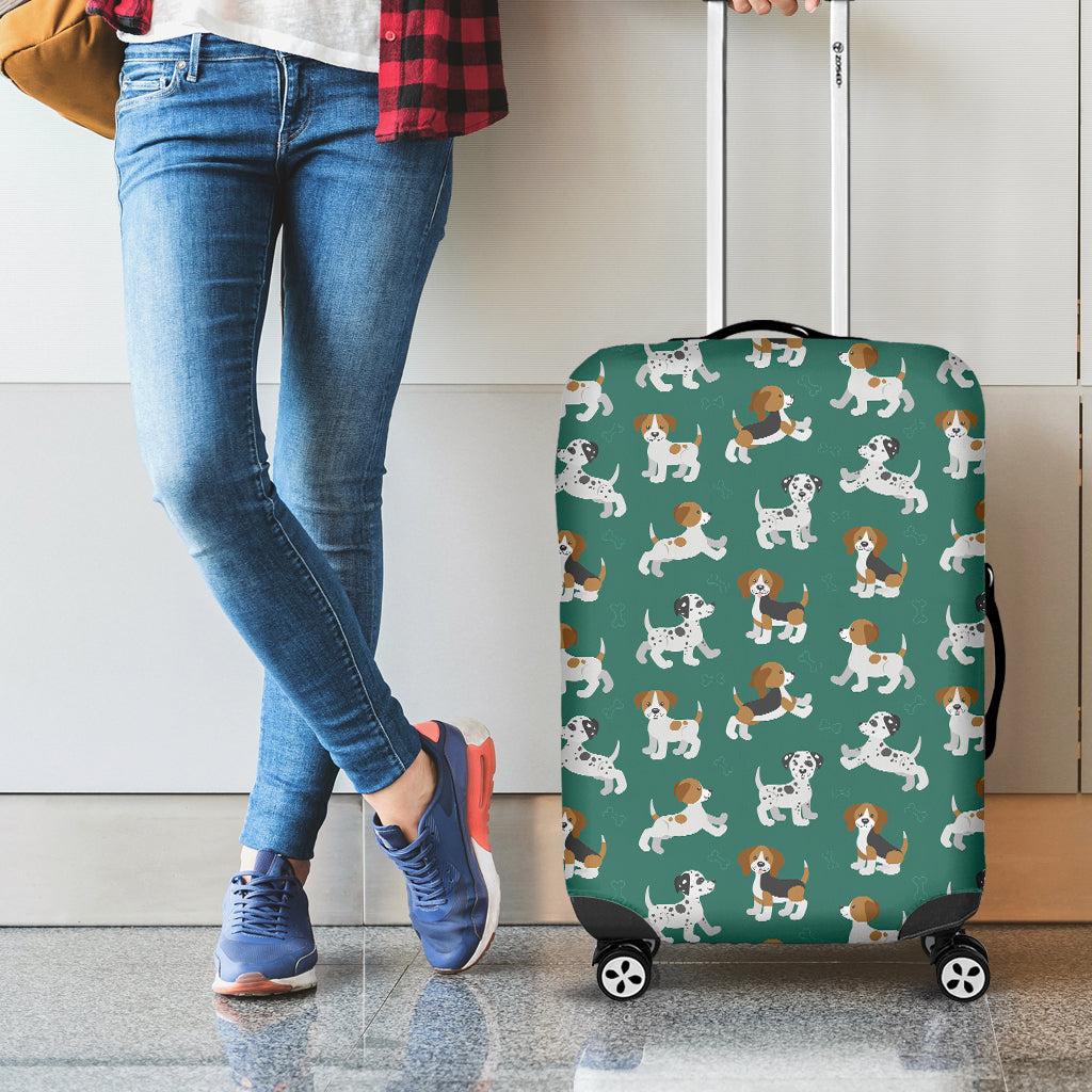 Cute Jack Russell Terrier Pattern Print Luggage Cover