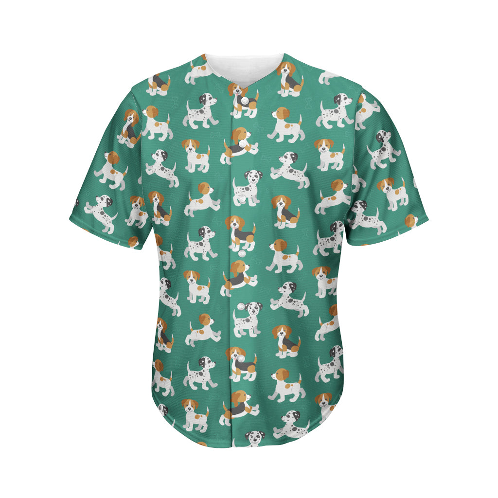 Cute Jack Russell Terrier Pattern Print Men's Baseball Jersey