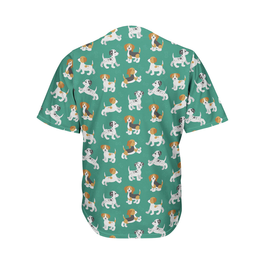 Cute Jack Russell Terrier Pattern Print Men's Baseball Jersey