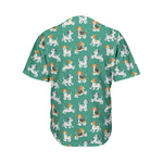 Cute Jack Russell Terrier Pattern Print Men's Baseball Jersey