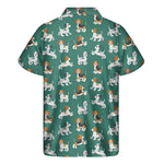 Cute Jack Russell Terrier Pattern Print Men's Short Sleeve Shirt