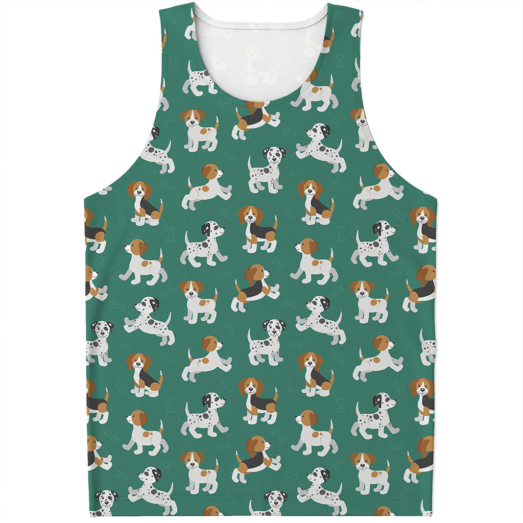 Cute Jack Russell Terrier Pattern Print Men's Tank Top