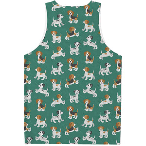 Cute Jack Russell Terrier Pattern Print Men's Tank Top