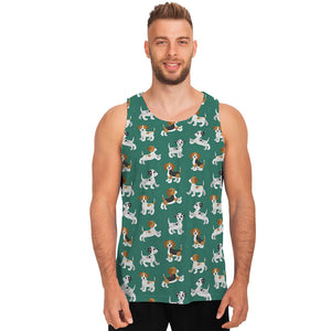 Cute Jack Russell Terrier Pattern Print Men's Tank Top