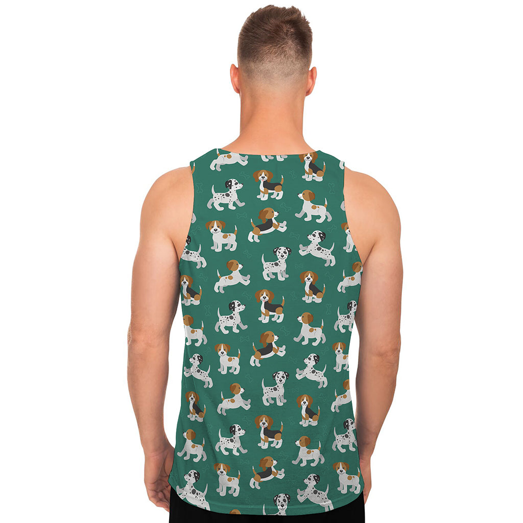 Cute Jack Russell Terrier Pattern Print Men's Tank Top