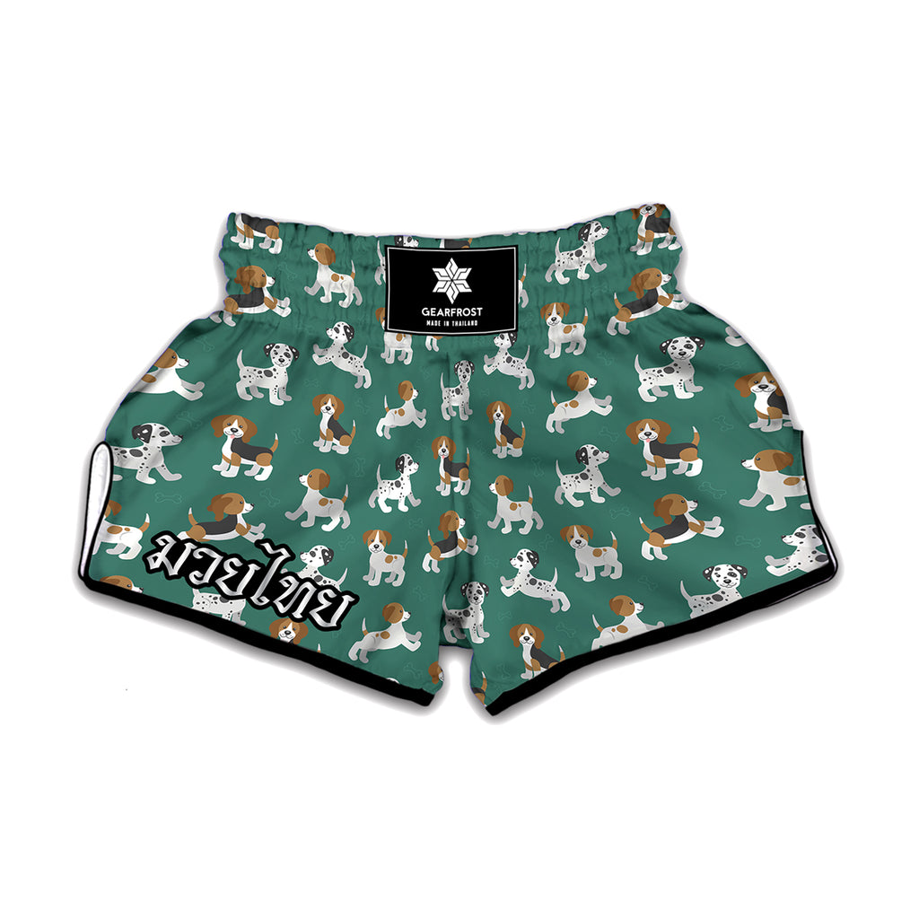 Cute Jack Russell Terrier Pattern Print Muay Thai Boxing Shorts