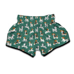 Cute Jack Russell Terrier Pattern Print Muay Thai Boxing Shorts