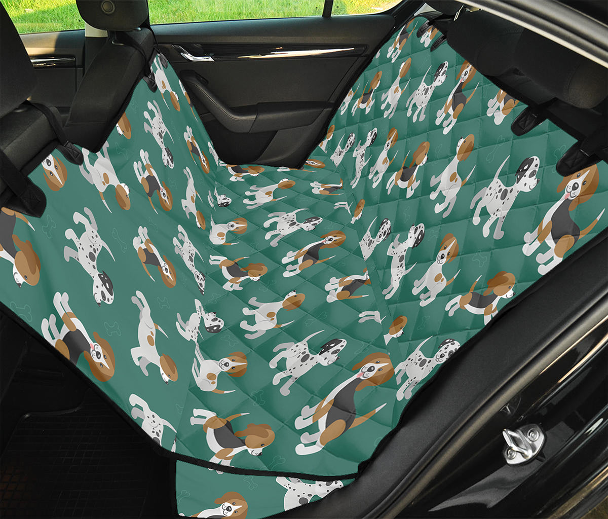 Cute Jack Russell Terrier Pattern Print Pet Car Back Seat Cover