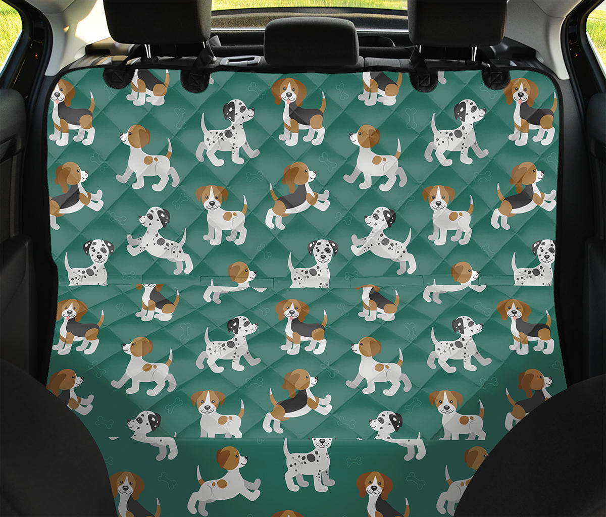 Cute Jack Russell Terrier Pattern Print Pet Car Back Seat Cover