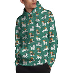 Cute Jack Russell Terrier Pattern Print Pullover Hoodie