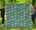Cute Jack Russell Terrier Pattern Print Quilt