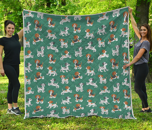 Cute Jack Russell Terrier Pattern Print Quilt