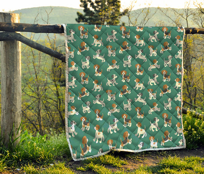 Cute Jack Russell Terrier Pattern Print Quilt
