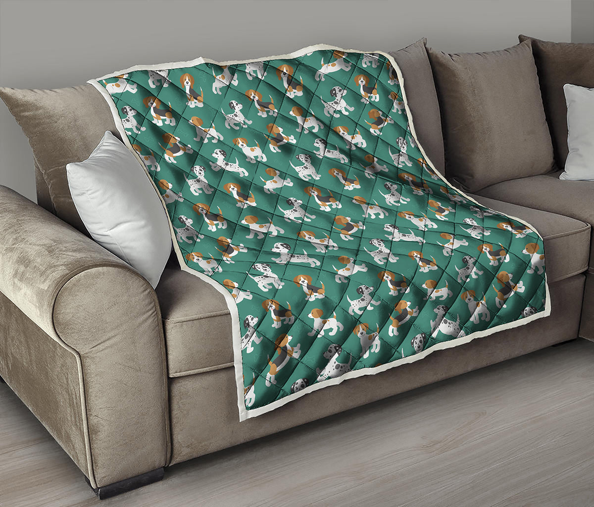 Cute Jack Russell Terrier Pattern Print Quilt
