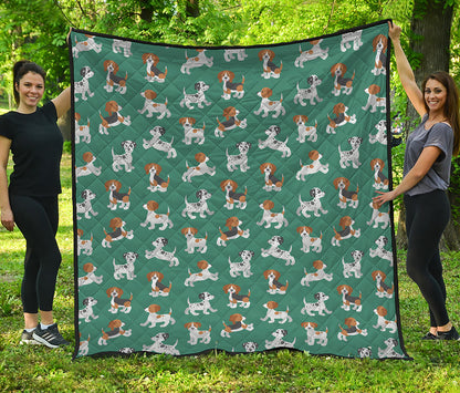 Cute Jack Russell Terrier Pattern Print Quilt