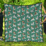 Cute Jack Russell Terrier Pattern Print Quilt