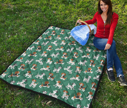 Cute Jack Russell Terrier Pattern Print Quilt