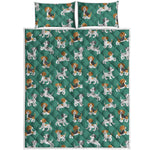 Cute Jack Russell Terrier Pattern Print Quilt Bed Set