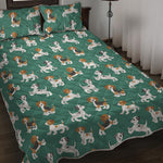Cute Jack Russell Terrier Pattern Print Quilt Bed Set