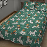 Cute Jack Russell Terrier Pattern Print Quilt Bed Set